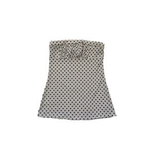 Vintage white and black polka dot strapless top with a slight ruched detail
